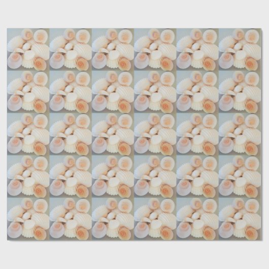 Exotische peach sea Shells, Summer Beach Cadeaupapier (Vlak)