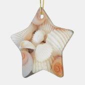 Exotische peach sea Shells, Summer Beach Keramisch Ornament (Links)