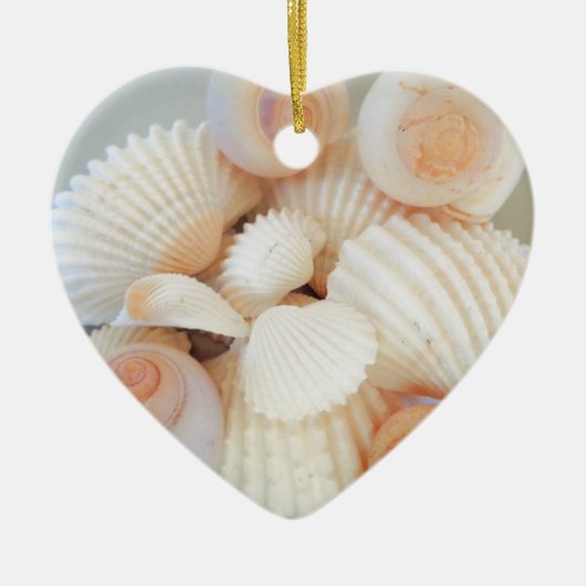 Exotische peach sea Shells, Summer Beach Keramisch Ornament (Voorkant)