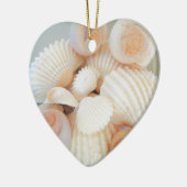 Exotische peach sea Shells, Summer Beach Keramisch Ornament (Links)