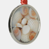 Exotische peach sea Shells, Summer Beach Metalen Ornament (Rechts)