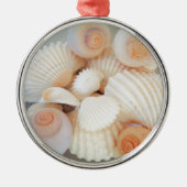 Exotische peach sea Shells, Summer Beach Metalen Ornament (Voorkant)