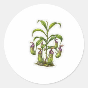 Exotische Pitcher Plant Kunst - Zeldzame Indonesis Ronde Sticker
