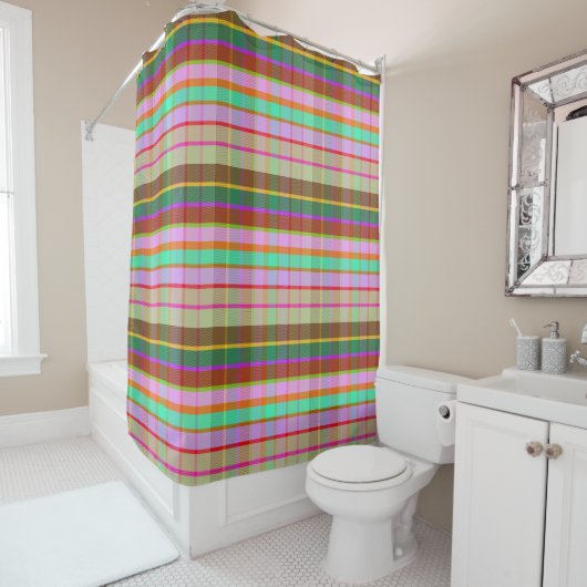 Exotische Plaid ECF Douchegordijn (In situ)