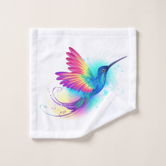 Exotische Regenboog Kolibrie Bad Handdoek (Wasdoekje)
