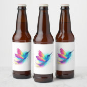 Exotische Regenboog Kolibrie Bier Etiket (Flessen)