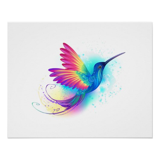 Exotische Regenboog Kolibrie Perfect Poster (Voorkant)