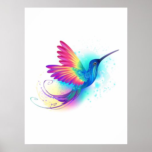 Exotische Regenboog Kolibrie Poster (Voorkant)