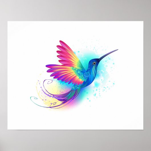 Exotische Regenboog Kolibrie Poster (Voorkant)