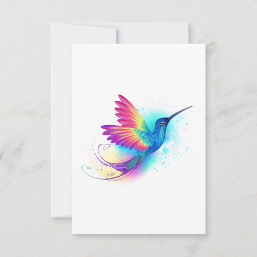 Exotische Regenboog Kolibrie RSVP Kaartje (Voorkant)