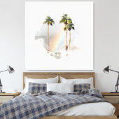 *~* EXOTISCHE REGENBOOG PALMBOOM TROPISCHE AR11 CANVAS AFDRUK (Insitu (Slaapkamer))