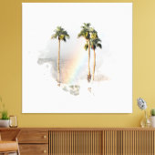 *~* EXOTISCHE REGENBOOG PALMBOOM TROPISCHE AR11 CANVAS AFDRUK (Insitu (Woonkamer))