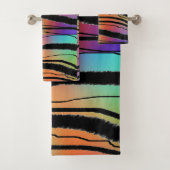 Exotische Regenboog Zebra Dierenprint Poly Katoen  Bad Handdoek (Insitu)