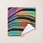 Exotische Regenboog Zebra Dierenprint Poly Katoen  Bad Handdoek (Wasdoekje)