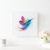 Exotische regenboogkolibries vierkante klok (Huis)