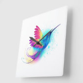 Exotische regenboogkolibries vierkante klok (Hoek)