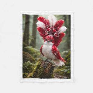 Exotische Rode Fantasie Vogel Bos Vlies Baby Deken
