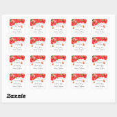 Exotische Rode Hibiscus Bloem Kunst Bruiloft Vierkante Sticker (Vel)