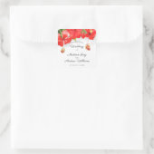 Exotische Rode Hibiscus Bloem Kunst Bruiloft Vierkante Sticker (Tas)