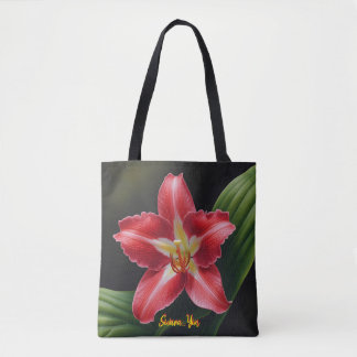 Exotische Rode Lelie Bloei - Luxe Bloem Illustrati Tote Bag