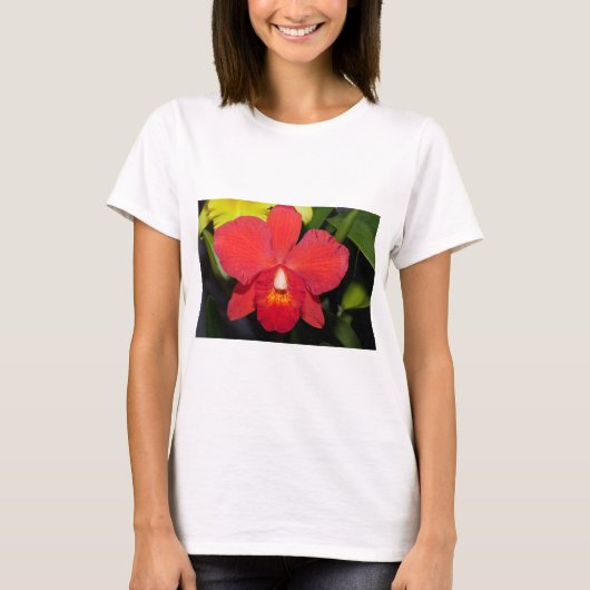 Exotische Rode Orchidee T-shirt (Voorkant)