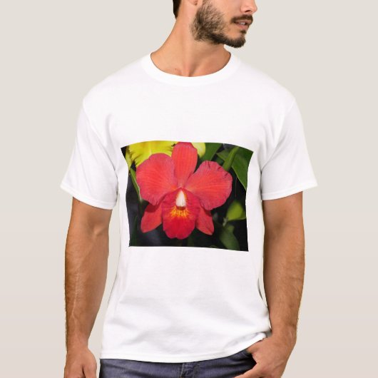 Exotische Rode Orchidee T-shirt (Voorkant)