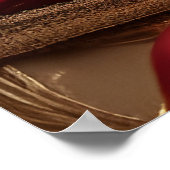 Exotische roodbruine roodbruine roodblauw Abstract Poster (Hoek)