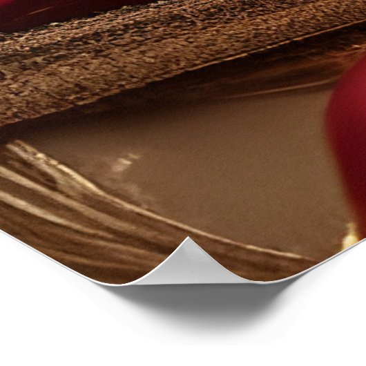 Exotische roodbruine roodbruine roodblauw Abstract Poster (Hoek)