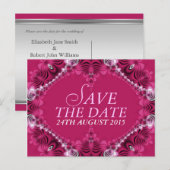 Exotische roze alfabetisering sparen het Briefkaar Aankondigingskaart (Voorkant / Achterkant)