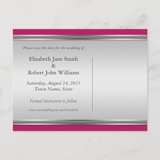 Exotische roze alfabetisering sparen het Briefkaar Aankondigingskaart (Achterkant)