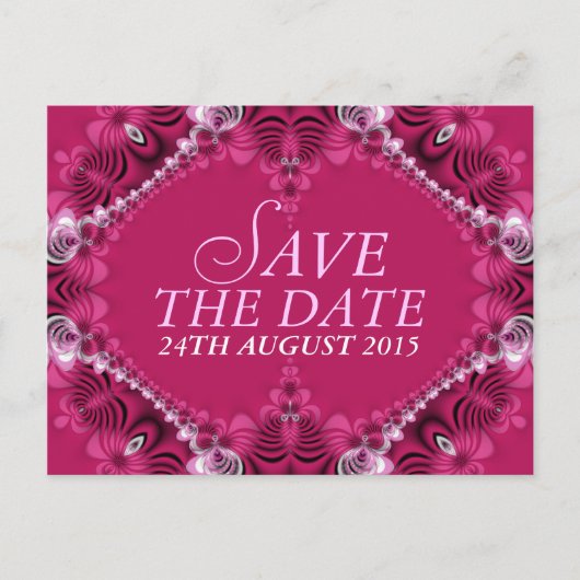 Exotische roze alfabetisering sparen het Briefkaar Aankondigingskaart (Voorkant)