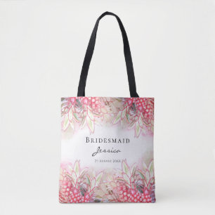 Exotische roze anananas Blush Weddenschap Bedankt Tote Bag