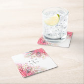 Exotische roze anananas Blush Weddenschap Kartonnen Onderzetters (Insitu)