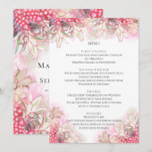 Exotische roze anananas Blush Weddenschap Menu (Voorkant / Achterkant)