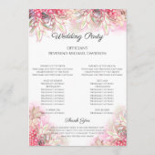 Exotische roze anananas Blush Weddenschap Programmakaart (Achterkant)