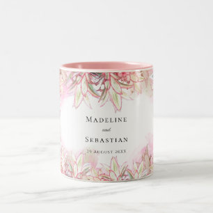 Exotische roze anananas Blush Weddenschap Tweekleurige Koffiemok