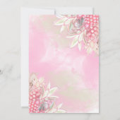 Exotische roze anananas bruiloft kaart (Achterkant)