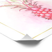 Exotische roze anananas Waterverf Birthday Art Foto Afdruk (Hoek)