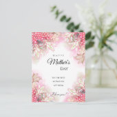 Exotische roze anananassen Blush Moederdag Feestdagenkaart (Staand voorkant)