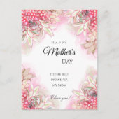 Exotische roze anananassen Blush Moederdag Feestdagenkaart (Voorkant)