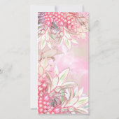 Exotische roze anananassen save the date (Achterkant)