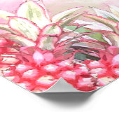 Exotische Roze Ananassen Blush Bruiloft Poster (Hoek)