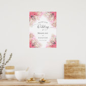 Exotische Roze Ananassen Blush Bruiloft Poster (Keuken)