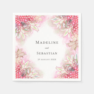 Exotische Roze Ananassen Blush Bruiloft Servet