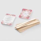 Exotische Roze Ananassen Blush Bruiloftsmenu Handwaaier (Niet-gemonteerd)