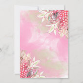 Exotische Roze Ananassen Save The Date (Achterkant)