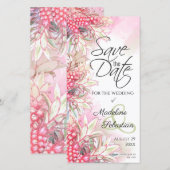 Exotische Roze Ananassen Save The Date (Voorkant / Achterkant)