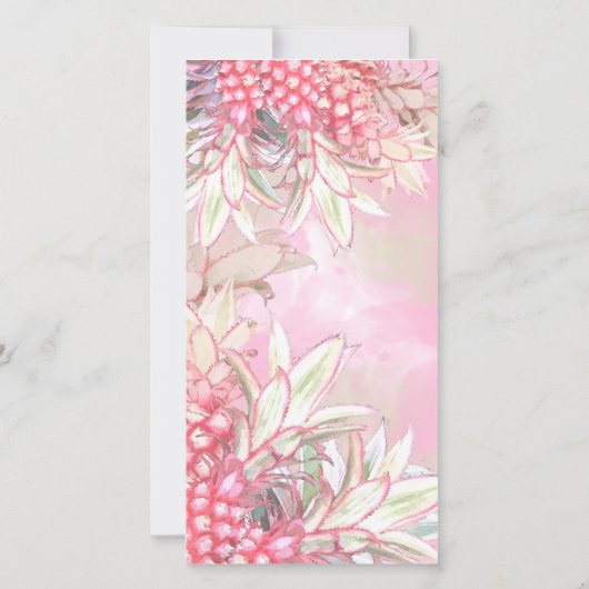 Exotische Roze Ananassen Save The Date (Achterkant)
