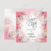 Exotische Roze Ananassen Save The Date (Voorkant / Achterkant)