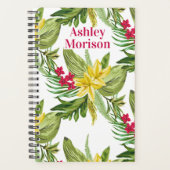 Exotische roze en gele bloemen planner (Voorkant)